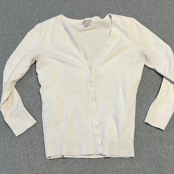 Merona Sweaters - Merona Women’s White Button Up Sweater